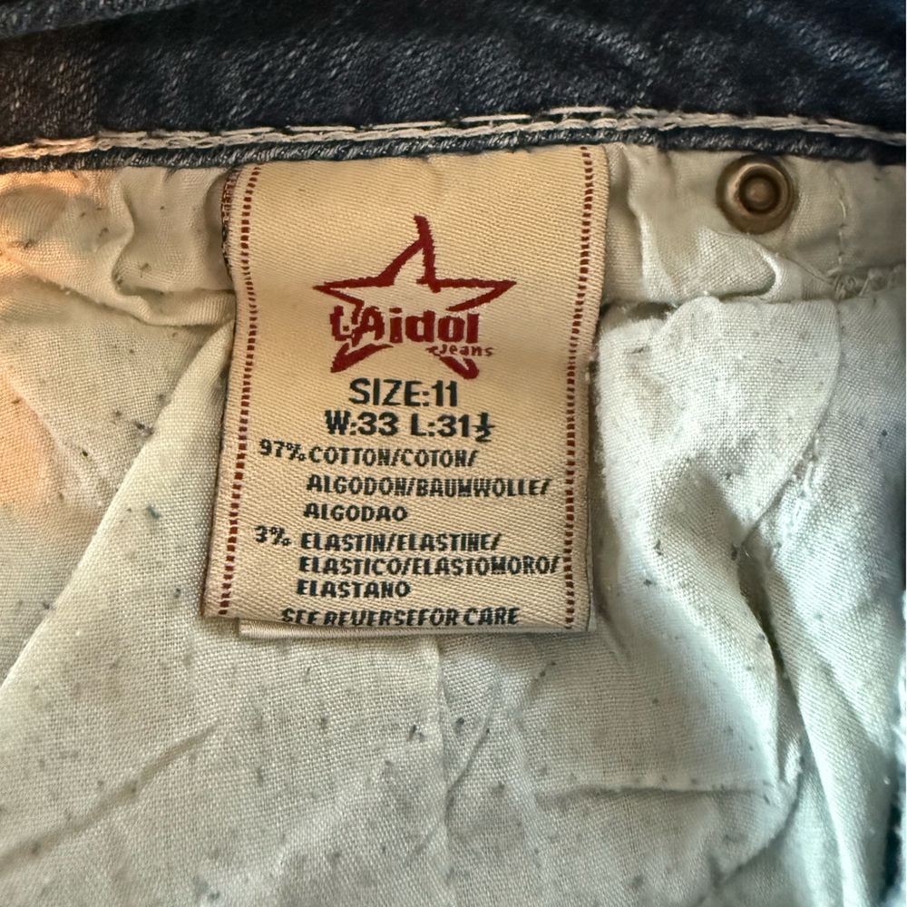 L.A. Idol Y2K McBling Rhinestone Thick Stitch Skinny Jeans Size 11 - Picture 9 of 11